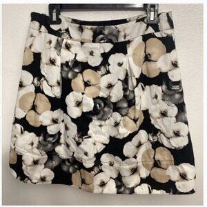 White House Black Market Neutral Color Floral Skirt EUC